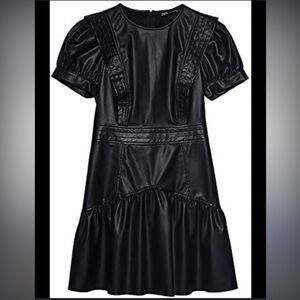 Sara women faux leather dress XS